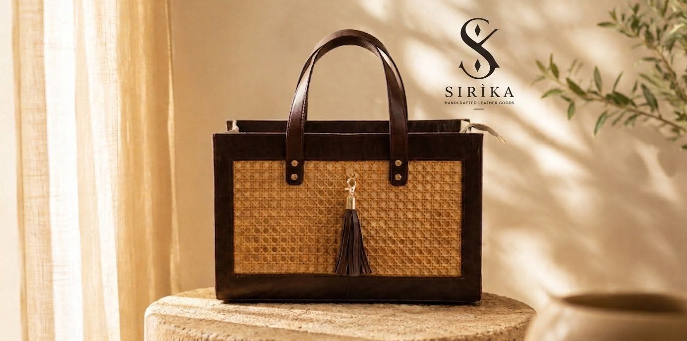 Sac Manjary – Sac Artisanal Raphia et Cuir Brun